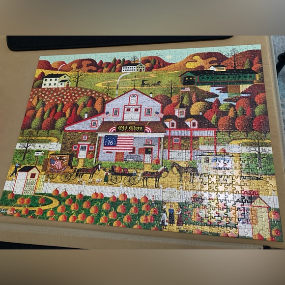 🧩Charles Wysocki-“Autumn Farms”-Buffalo Games 1000 piece jigsaw puzzle - Picture 2 of 3